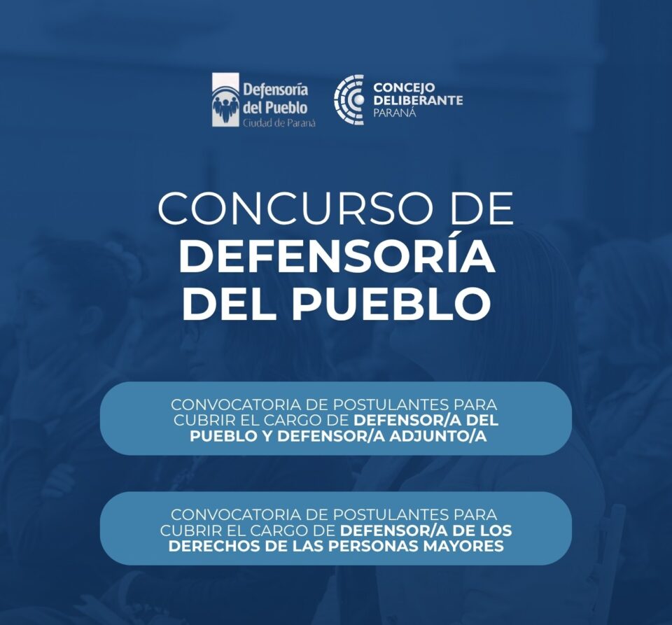 Continúa abierta la inscripción para el concurso para cubrir cargos en la Defensoría del Pueblo