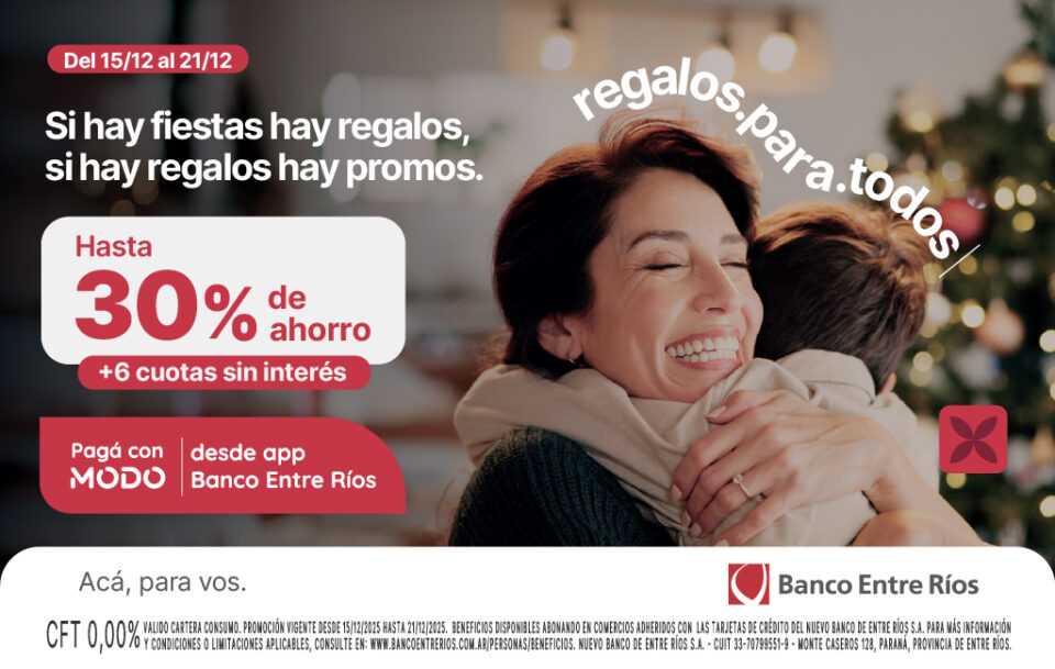 Banco Entre Ríos celebra la Navidad con beneficios exclusivos y grandes promociones