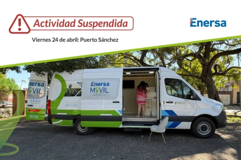 Enersa informa la suspensión de la atención de su Oficina Móvil en Puerto Sánchez